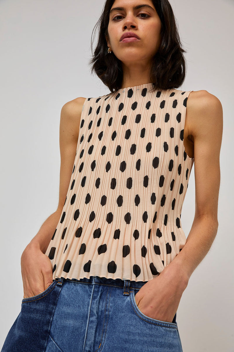 No.6 Rae Tank in Cream Dot