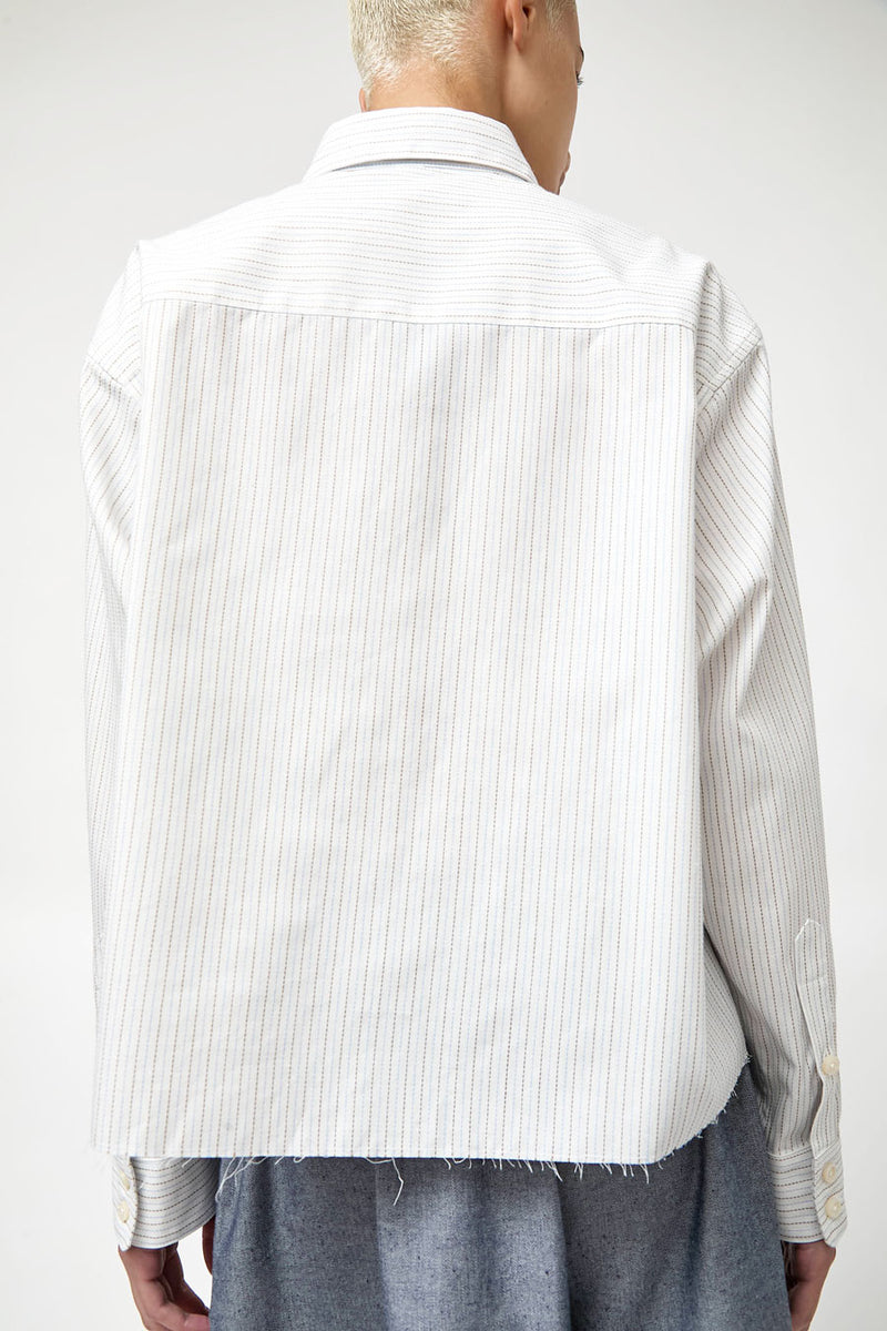 No.6 River Shirt in White Pinstripe
