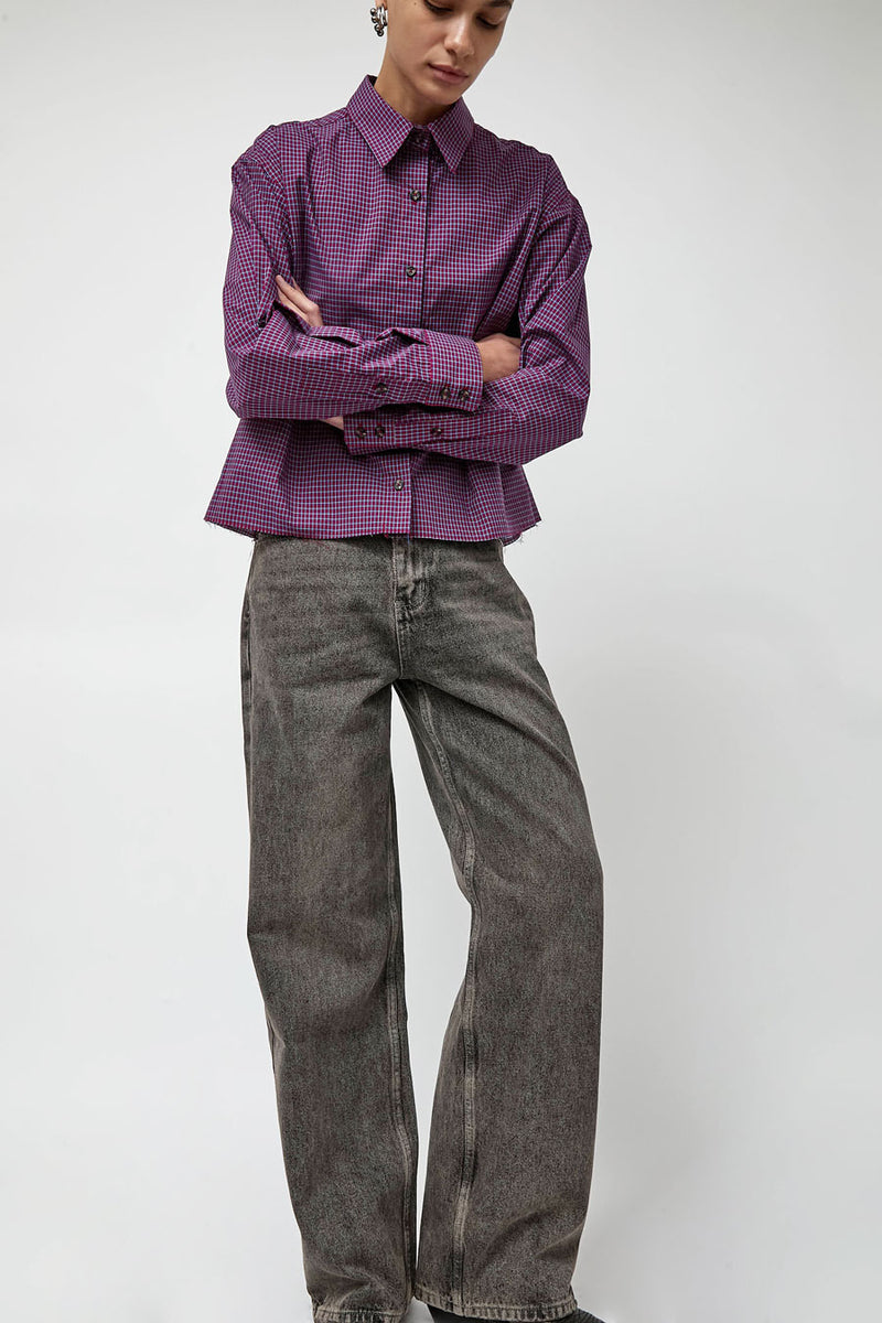 No.6 River Shirt in Wine Plaid