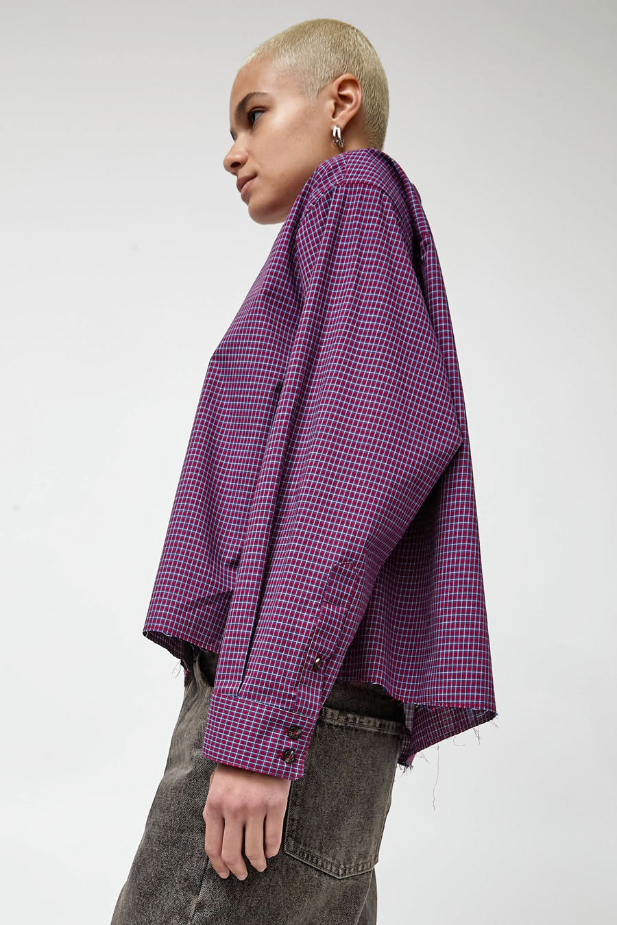 No.6 River Shirt in Wine Plaid