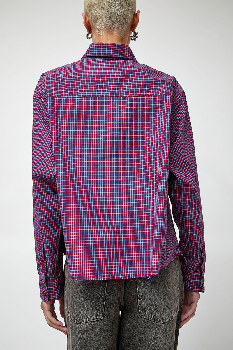 No.6 River Shirt in Wine Plaid