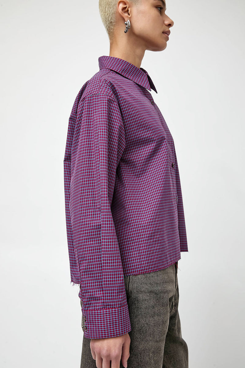 No.6 River Shirt in Wine Plaid