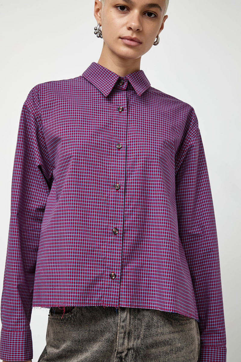 No.6 River Shirt in Wine Plaid