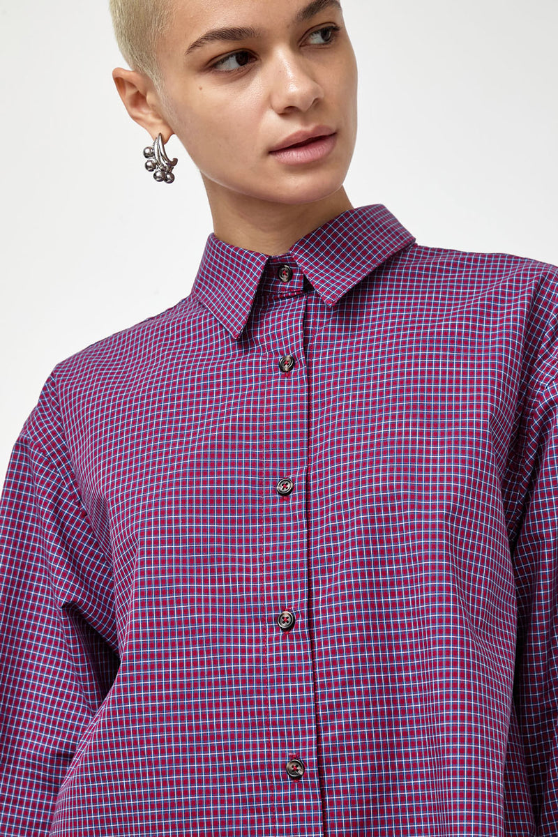 No.6 River Shirt in Wine Plaid