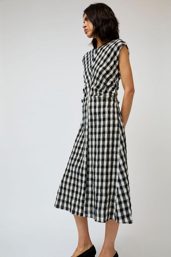 black and white checkered midi dress No.6 Rochelle Dress in Black and White Gingham – No.6 Store