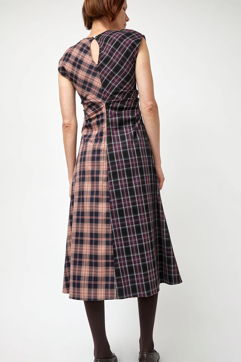 No.6 Rochelle Dress in Plum and Pink Plaid