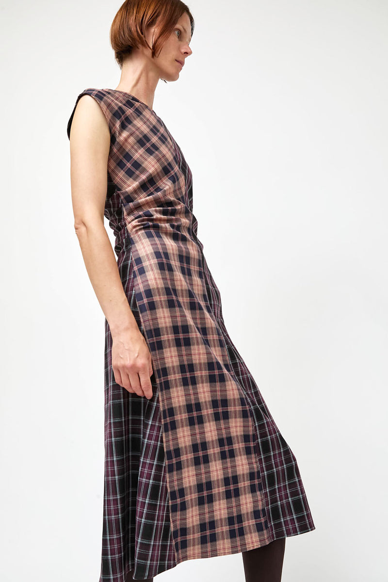 No.6 Rochelle Dress in Plum and Pink Plaid