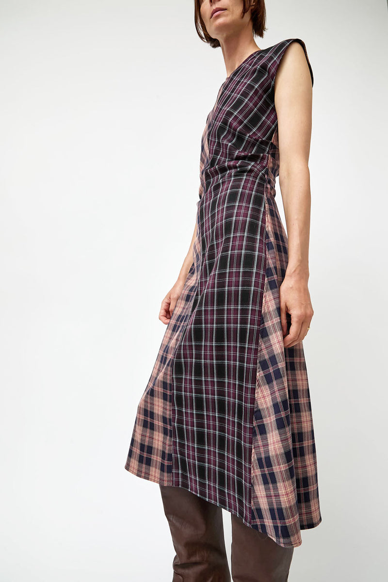 No.6 Rochelle Dress in Plum and Pink Plaid