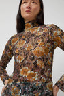 No.6 Rosa Turtleneck in Gold Roses