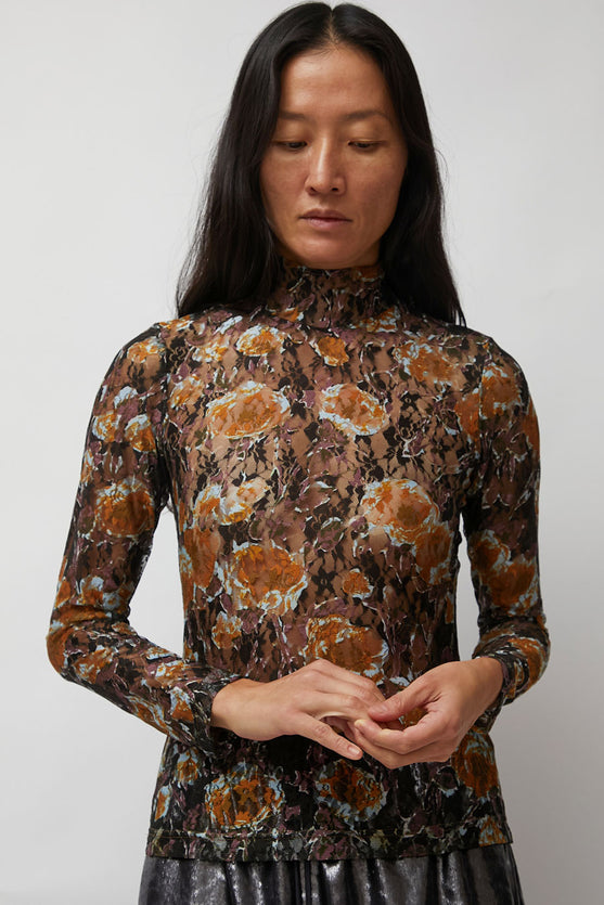 No.6 Rosa Turtleneck in Gold Roses