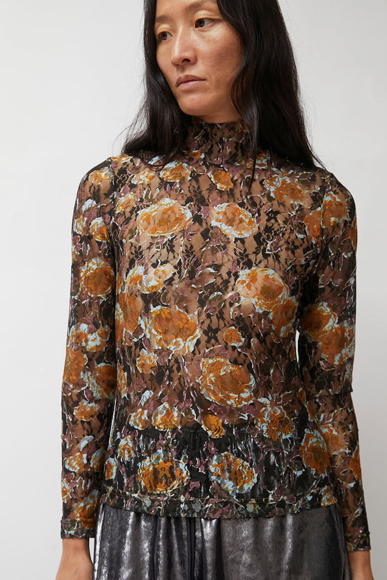 No.6 Rosa Turtleneck in Gold Roses