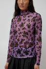 No.6 Rosa Turtleneck in Purple and Black Vineyard Lace