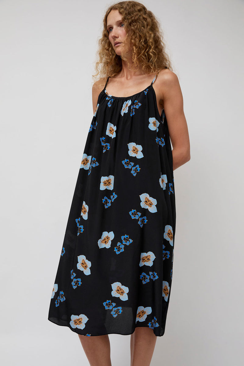 No.6 Ruby Dress in Black and Blue Amalfi