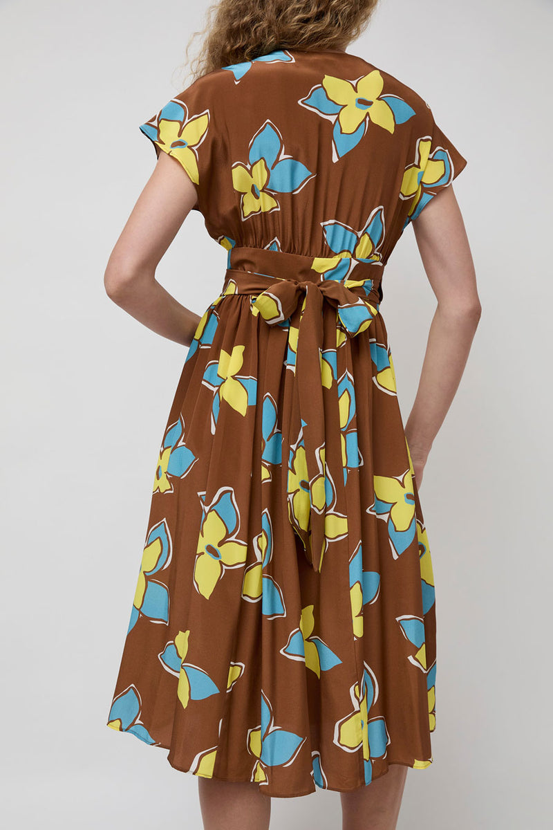 No.6 Scarlett Wrap Dress in Tobacco Stargazer