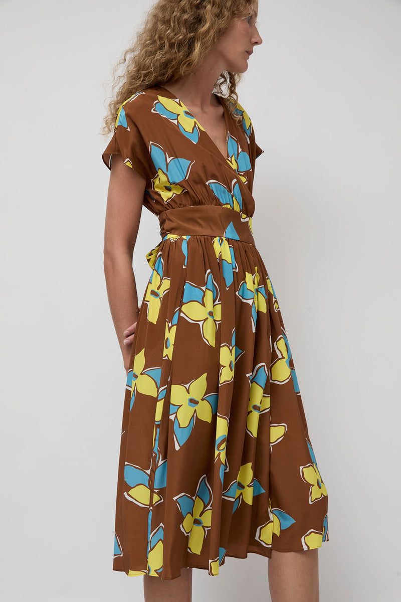No.6 Scarlett Wrap Dress in Tobacco Stargazer