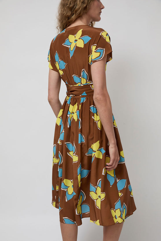 No.6 Scarlett Wrap Dress in Tobacco Stargazer