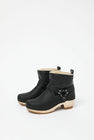No.6 Shearling Brando Clog Boot on Mid Heel in Ink Aviator