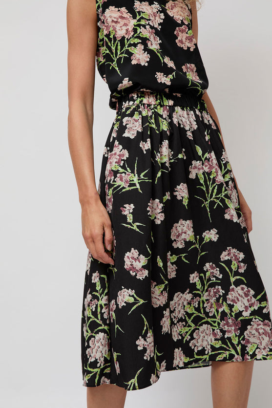 No.6 Sister Skirt in Black and Mauve Floral