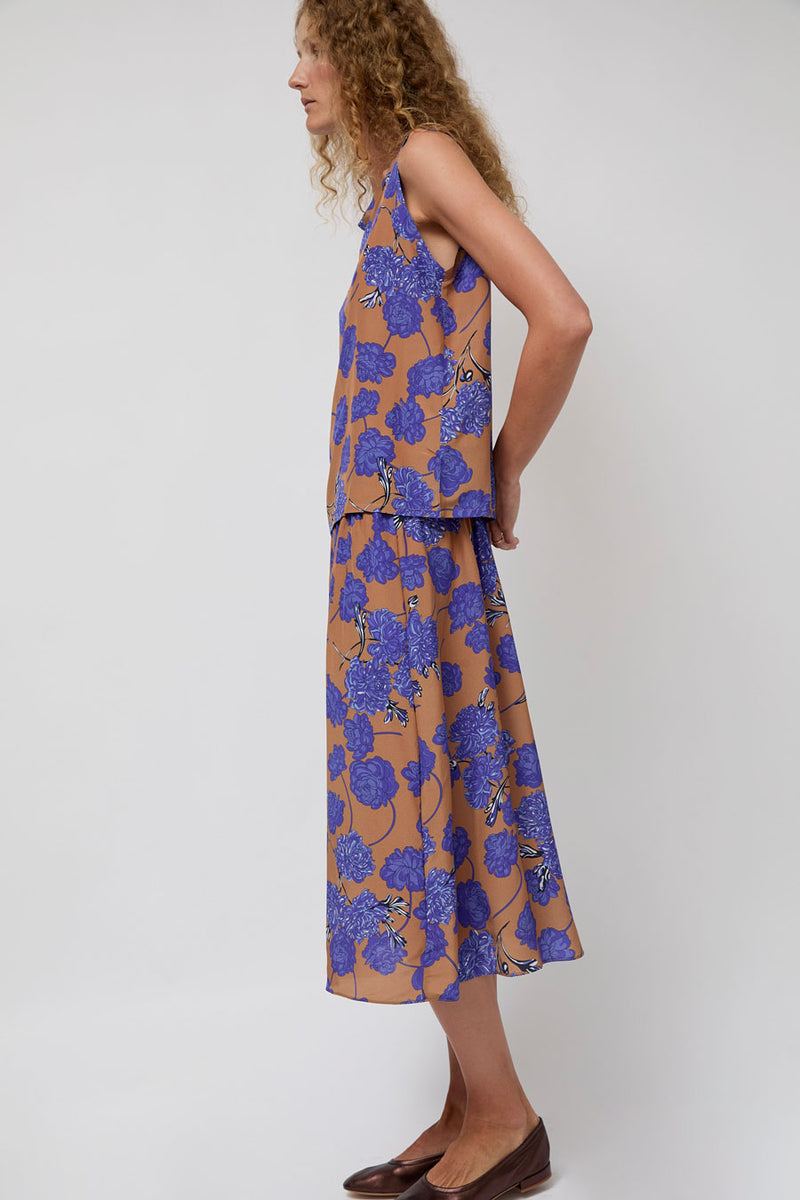 No.6 Sister Skirt in Tan and Violet Faux Croix