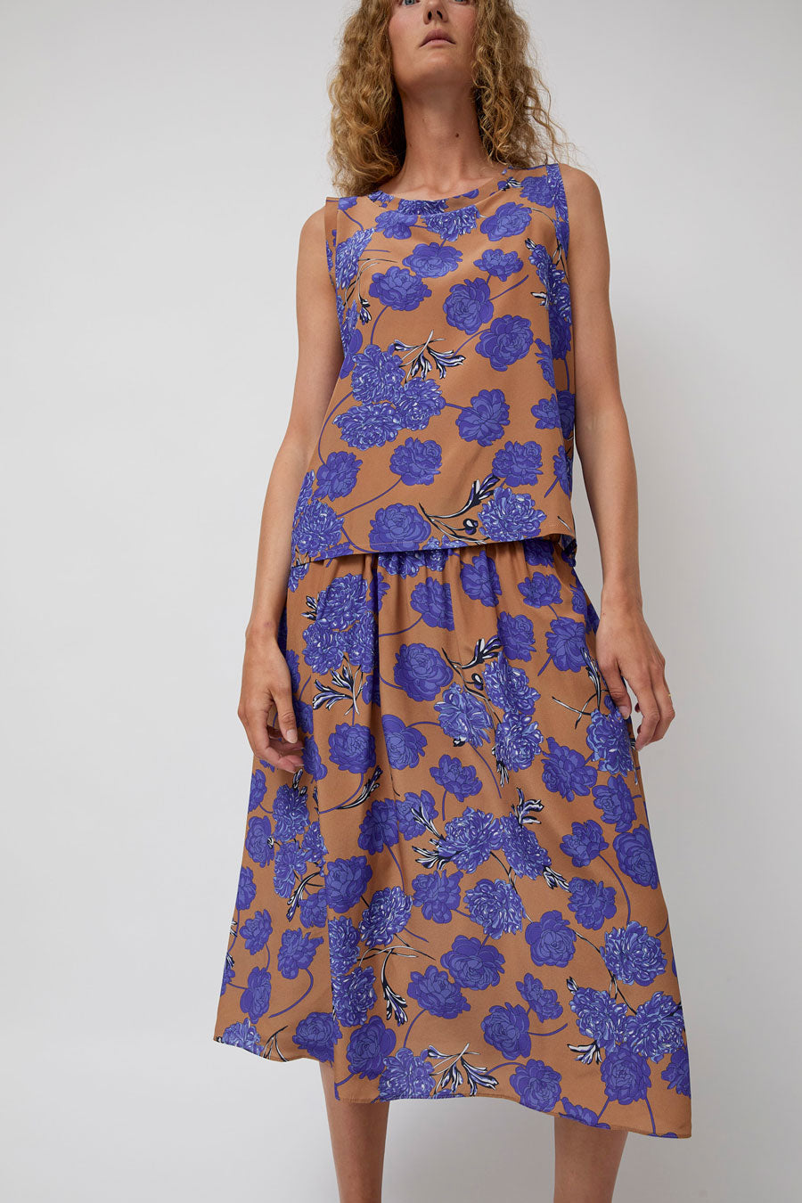 No.6 Sister Skirt in Tan and Violet Faux Croix