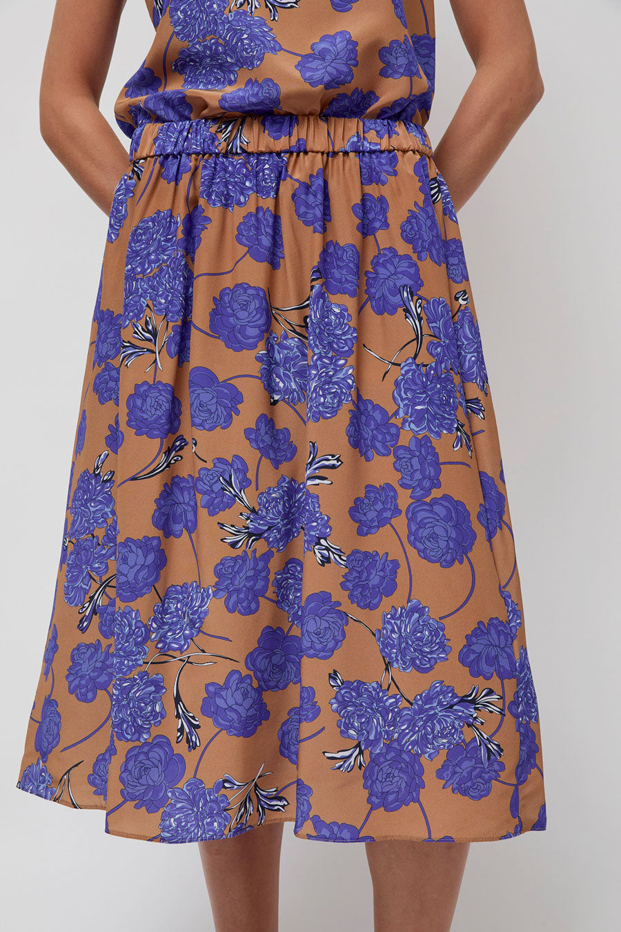 No.6 Sister Skirt in Tan and Violet Faux Croix