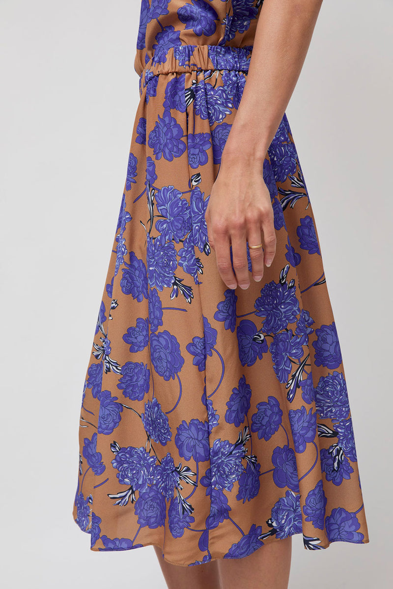 No.6 Sister Skirt in Tan and Violet Faux Croix