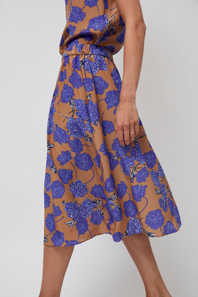 No.6 Sister Skirt in Tan and Violet Faux Croix