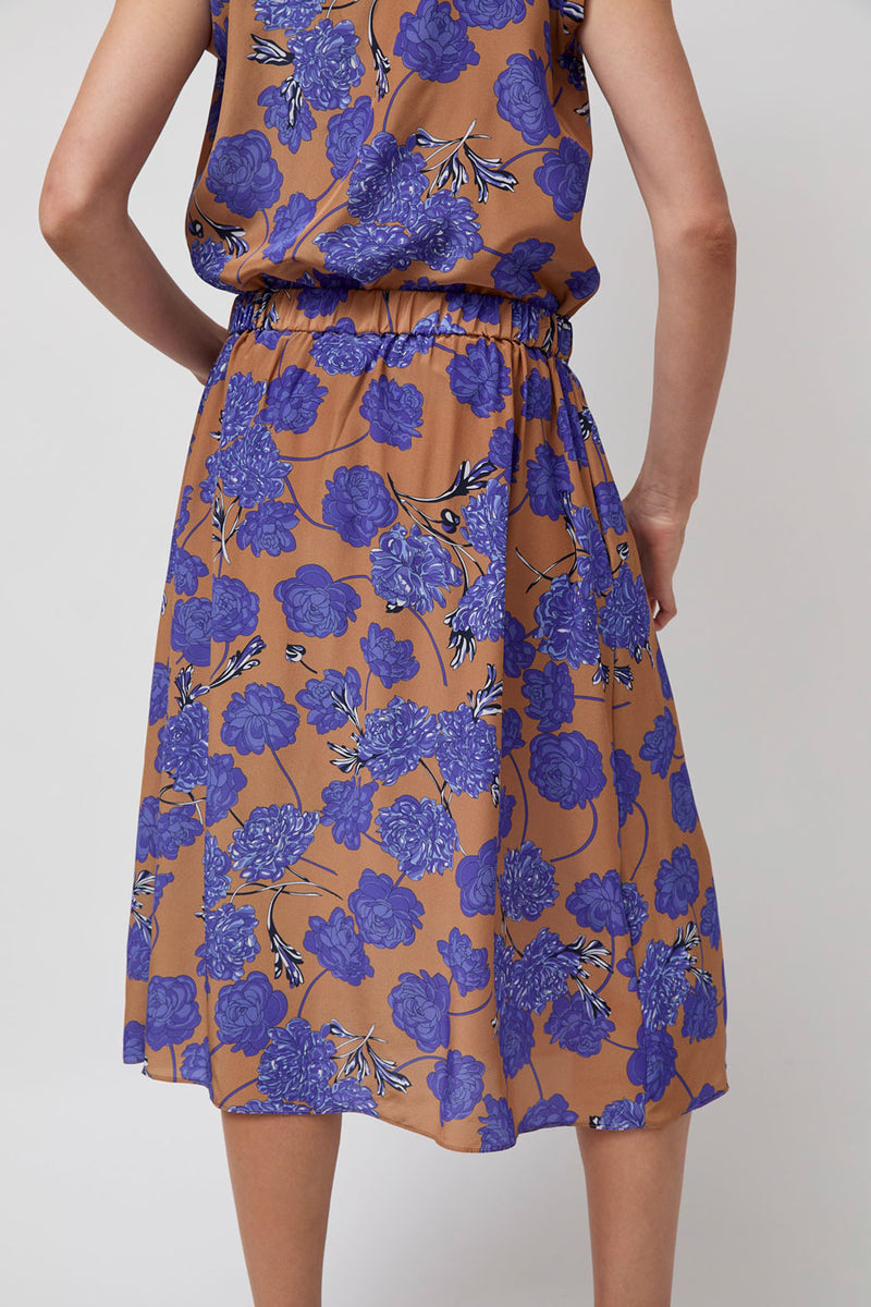 No.6 Sister Skirt in Tan and Violet Faux Croix