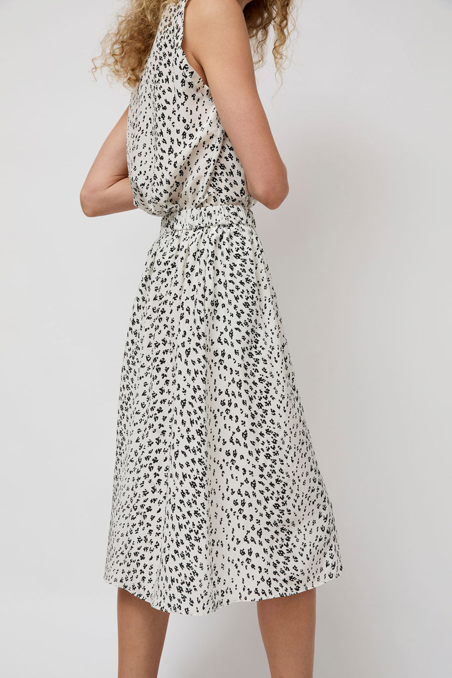No.6 Sister Skirt in White and Black Cheetah Print