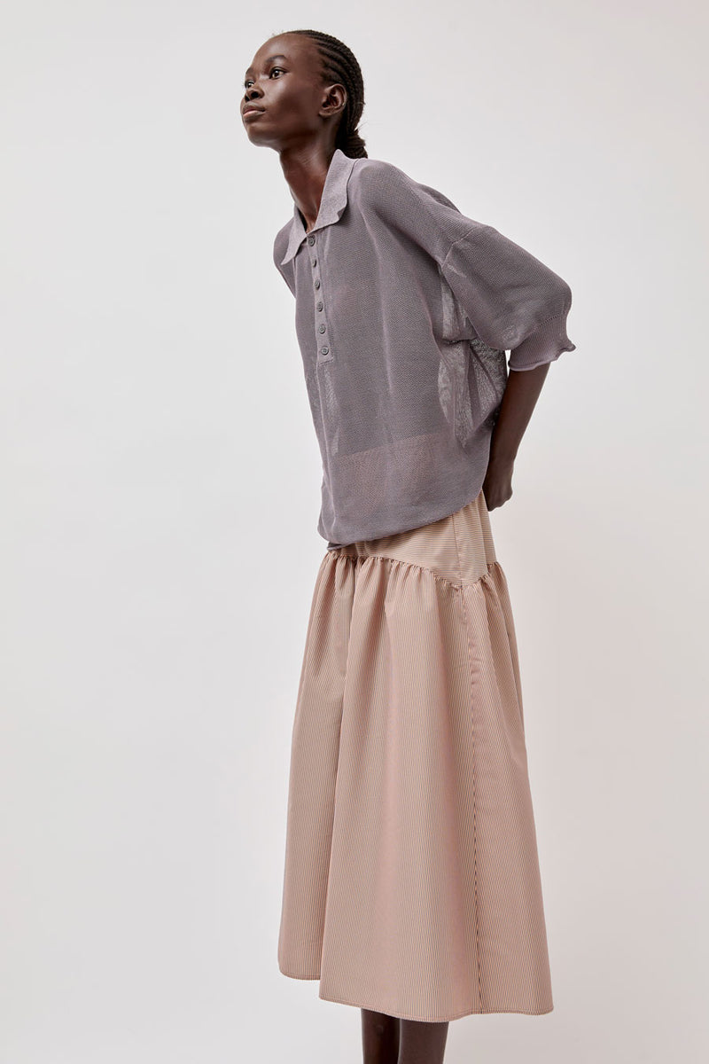 No.6 Sophia Skirt in Tan Stripe