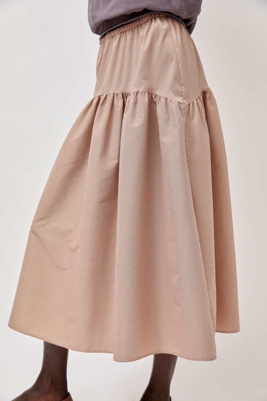 No.6 Sophia Skirt in Tan Stripe