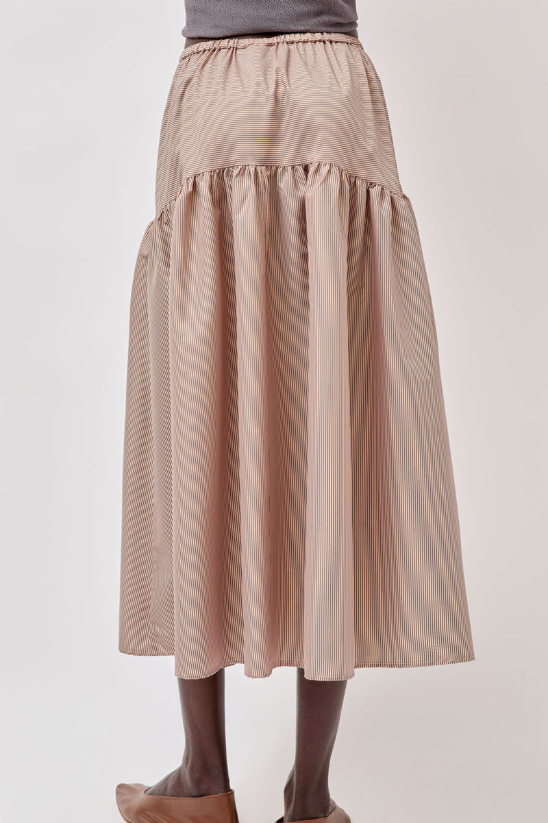 No.6 Sophia Skirt in Tan Stripe