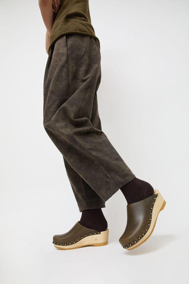No.6 Sophie Studded Clog on Mid Wedge in Army