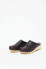 No.6 Sophie Studded Clog on Mid Wedge in Black Cherry