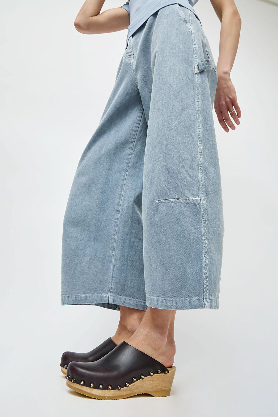 No.6 Sophie Studded Clog on Mid Wedge in Black Cherry