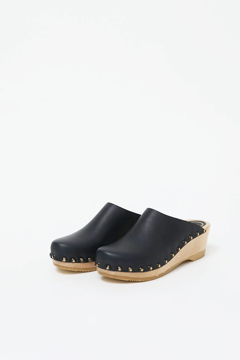 No.6 Sophie Studded Clog on Mid Wedge in Indigo