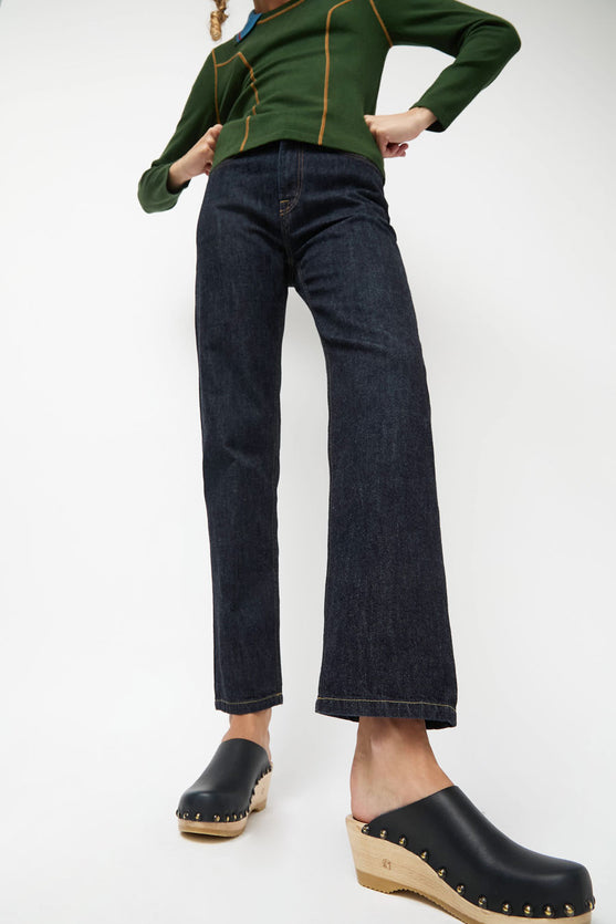 No.6 Sophie Studded Clog on Mid Wedge in Indigo