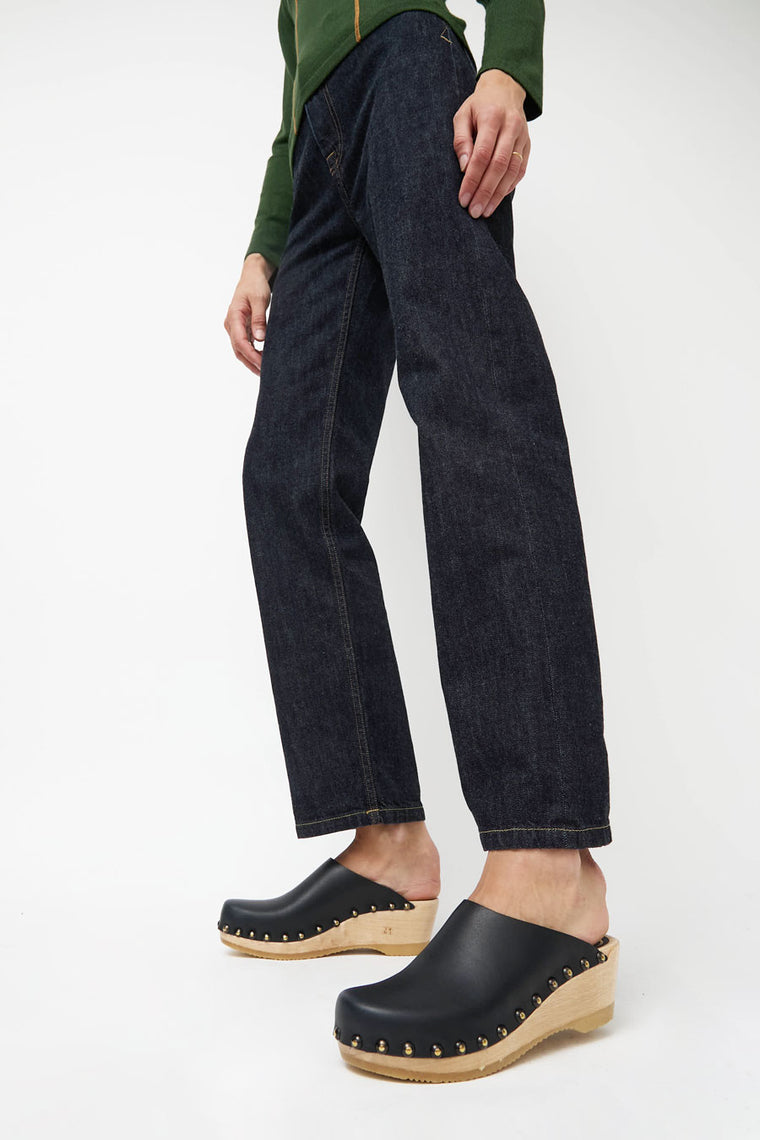 No.6 Sophie Studded Clog on Mid Wedge in Indigo