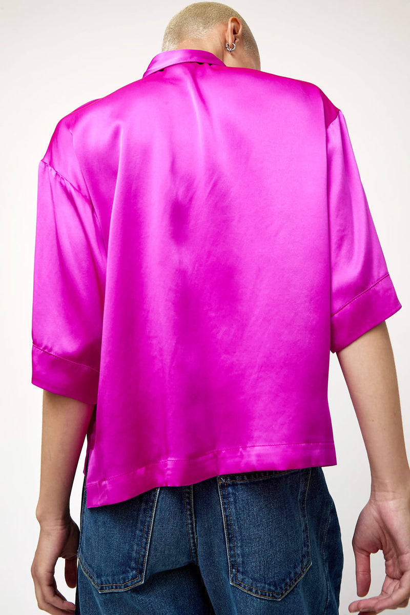 No.6 Stephen Cropped Polo in Magenta