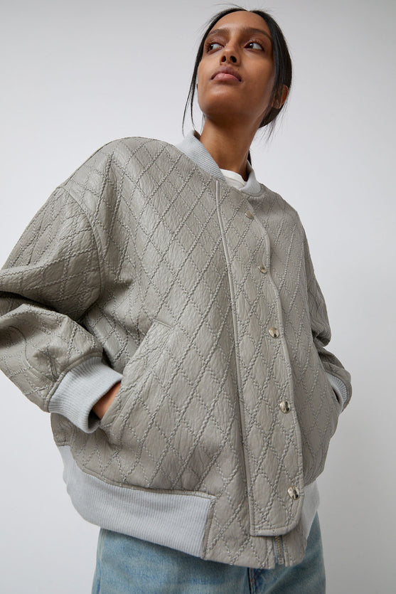 No.6 Theo Bomber in Grey Diamond