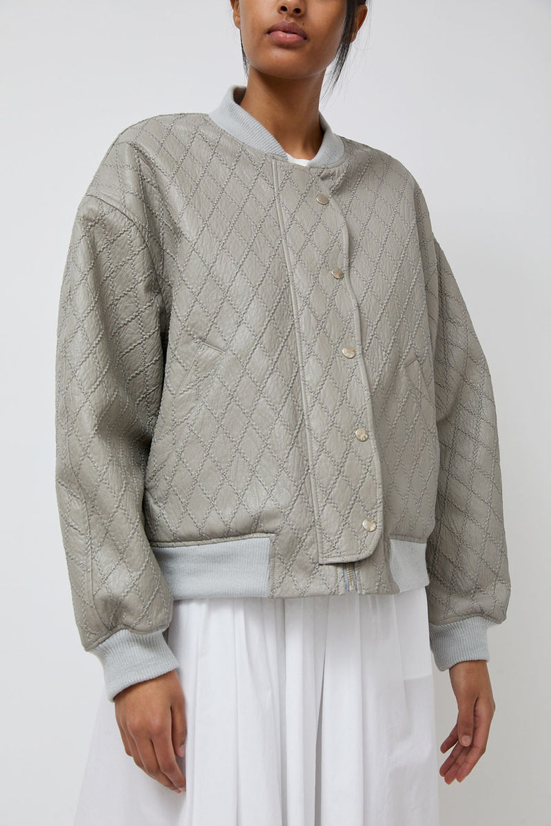 No.6 Theo Bomber in Grey Diamond