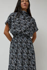 No.6 Willa Dress in Black Blue White Abstract