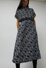 No.6 Willa Dress in Black Blue White Abstract