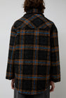 No.6 Wilson Jacket in Brown Black and Blue Plaid Boucle