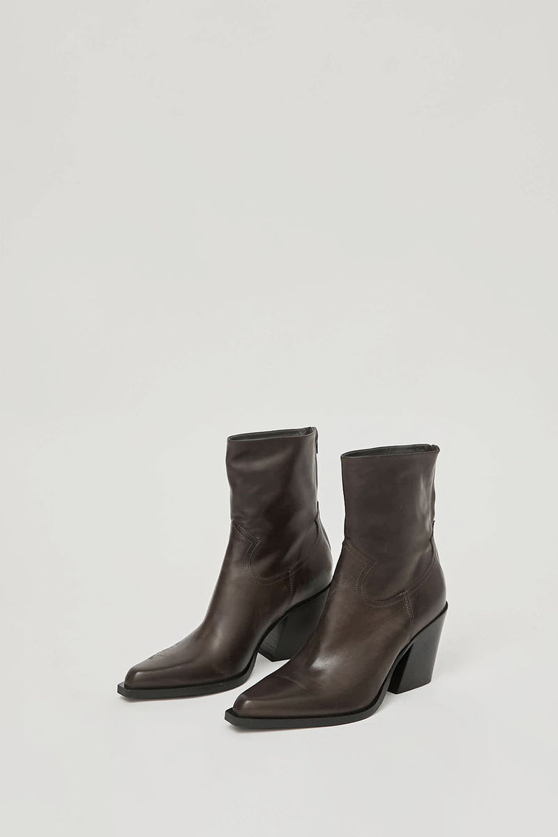 No.6 Zip Up Western Boot in Espresso