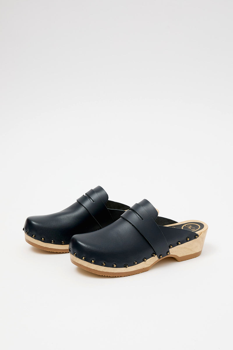 No.6 Charlotte Studded Clog on Low Base in Night
