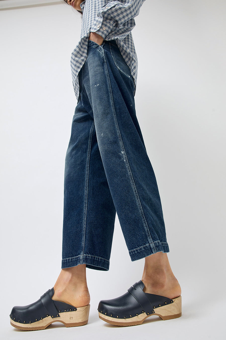 No.6 Charlotte Studded Clog on Low Base in Night