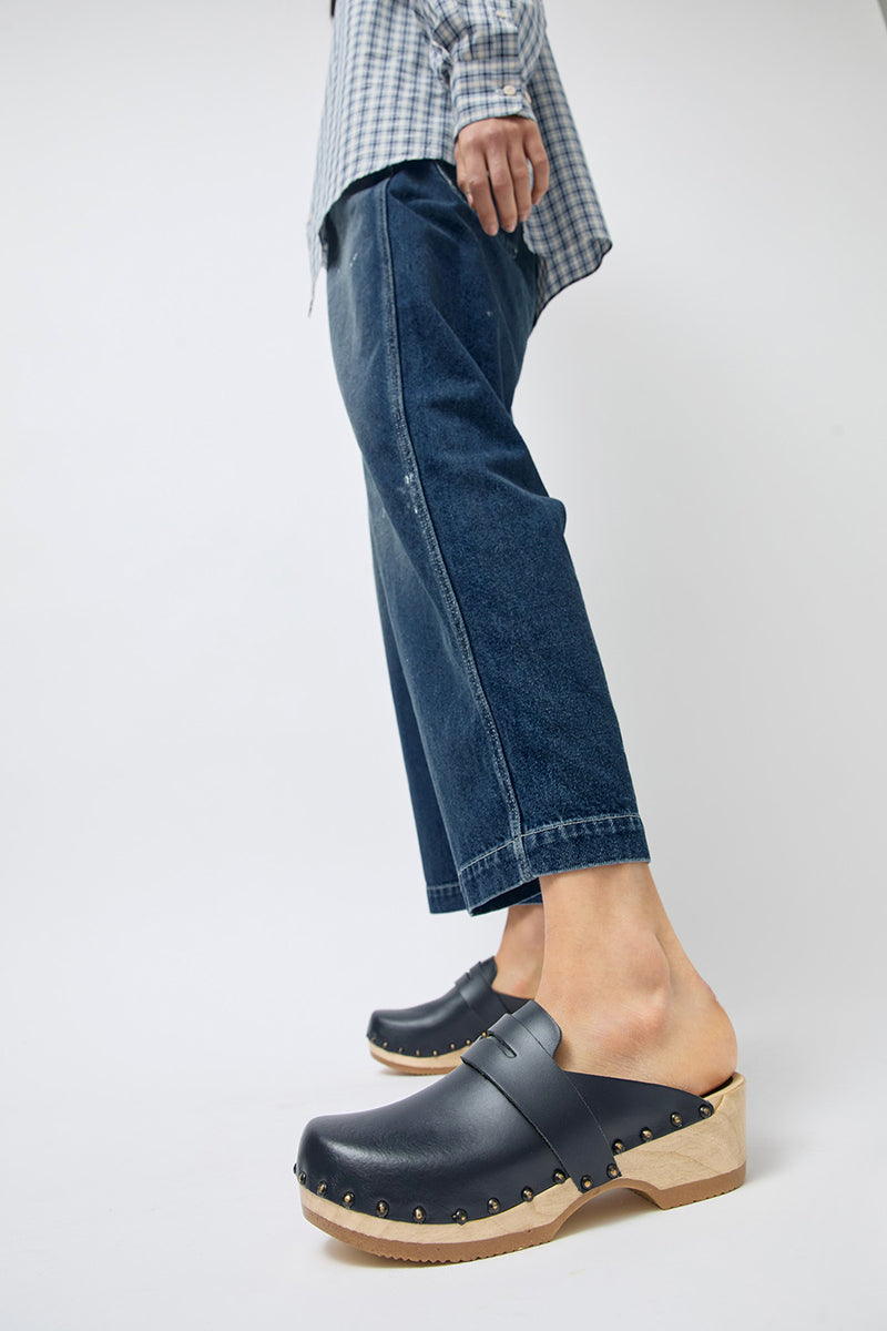 No.6 Charlotte Studded Clog on Low Base in Night