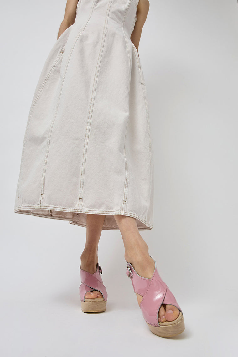 No.6 Crossover Clog on Platform in Mauve Patent