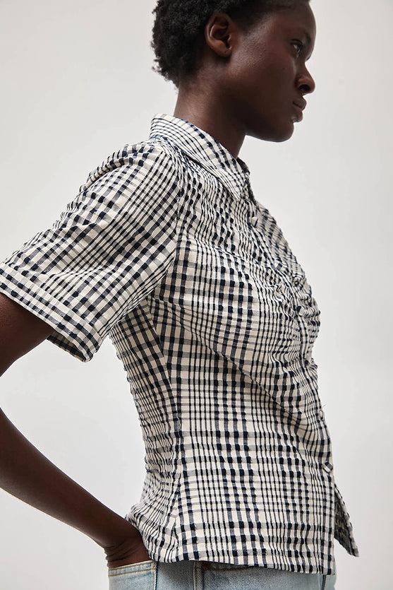 No.6 Eldridge Top in Navy and White Gingham